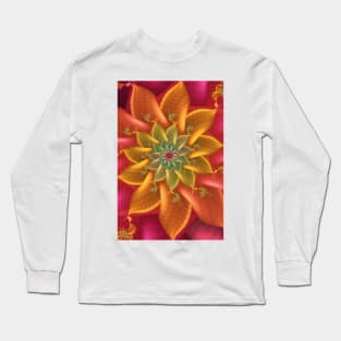 Vibrant Fractal Spiral Long Sleeve T-Shirt